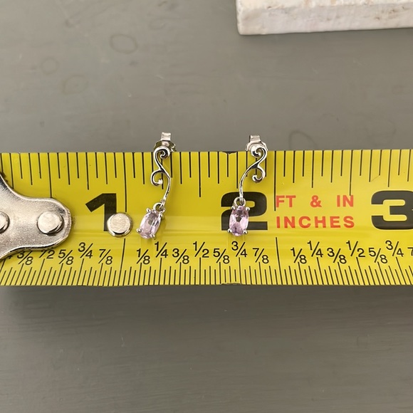 Sterling silver and purple sapphire necklace - Picture 5 of 7